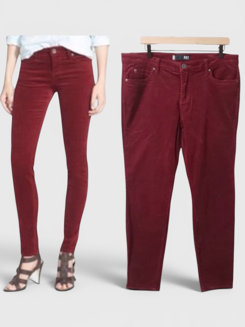 805 Kut from the Kloth Diana Skinny Red Corduroy Jeans